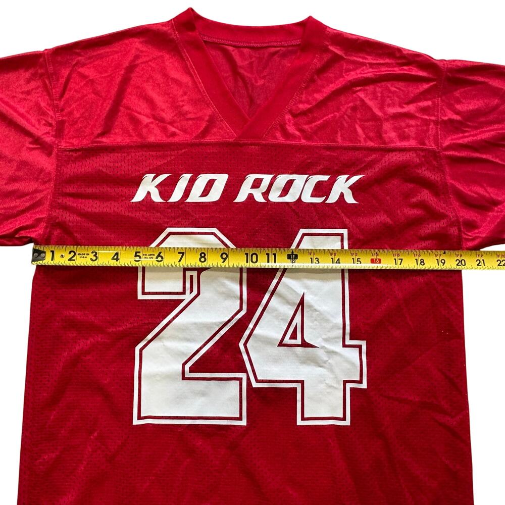 Kid Rock American Badass We the People Tour Football Jersey MAGA 24 Red Medium - Picture 8 of 9